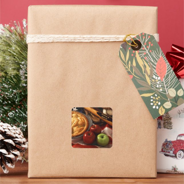 As American as Apple Pie Square Sticker (Holiday)