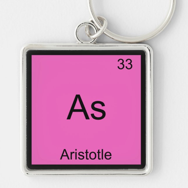 As - Aristotle Funny Element Chemistry Symbol Tee Key Ring (Front)