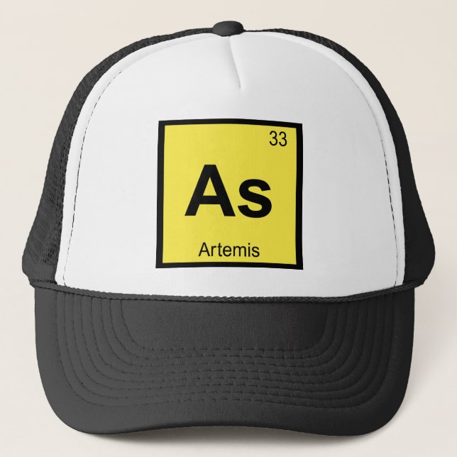 As - Artemis Goddess Chemistry Periodic Table Trucker Hat (Front)