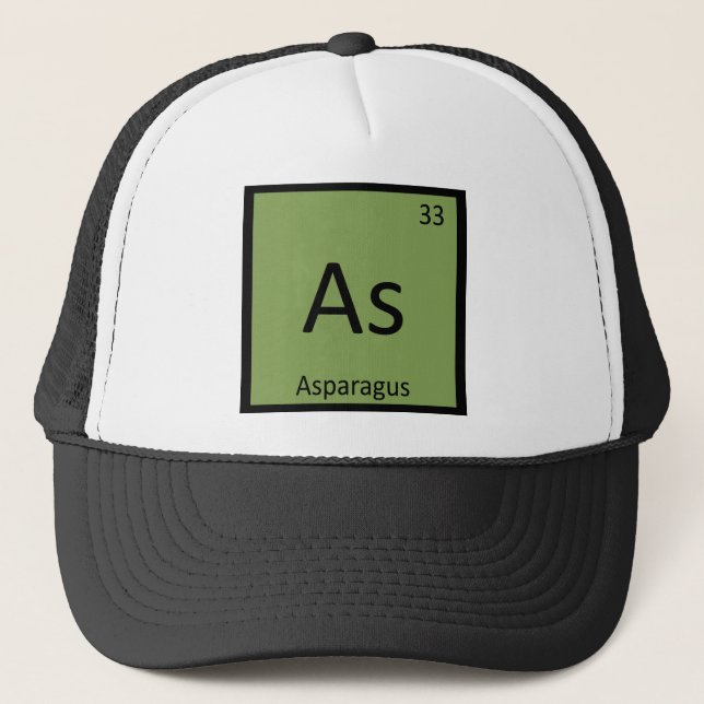 As - Asparagus Vegetable Chemistry Periodic Table Trucker Hat (Front)