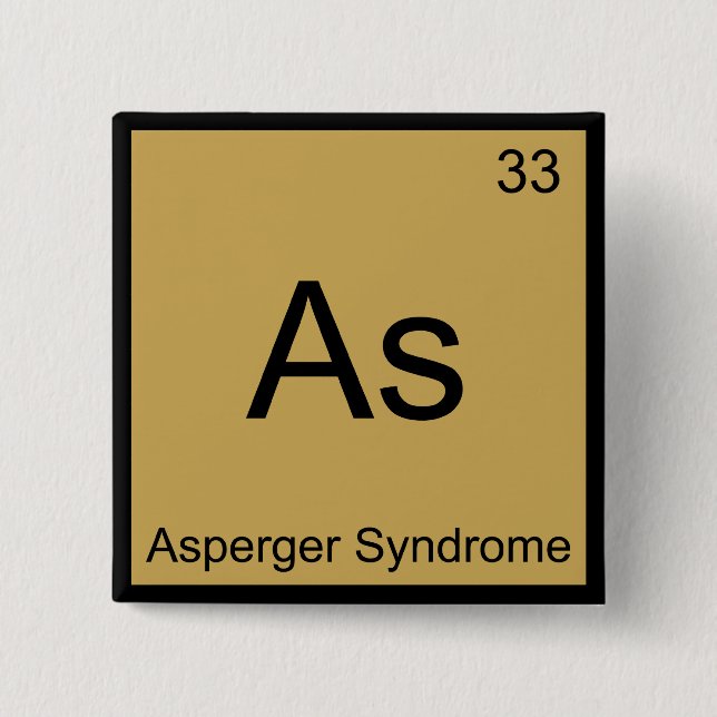 As - Asperger Syndrome Funny Chemistry Element Tee 15 Cm Square Badge (Front)
