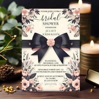As Banners Bows Satin Ribbon Cutting Bridal Shower Invitation
