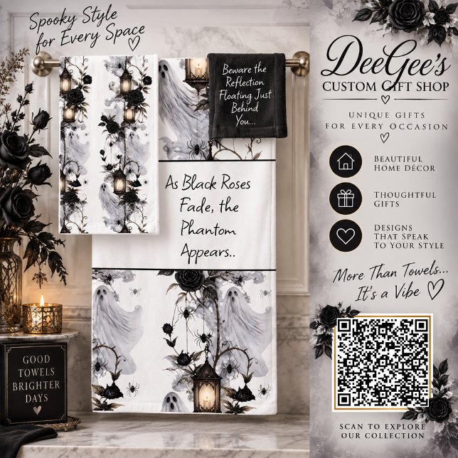 As Black Roses Fade Ghost Towel Set  (Creator Uploaded)