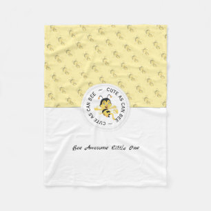 As Cute As Can Bee Cartoon   Personalised Monogram Fleece Blanket