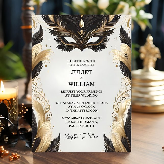 As Dress Code Prom Costume Masquerade Ball Wedding Invitation (Creator Uploaded)