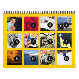 As Easy as 1 to 12 Original Photo Yellow Calendar