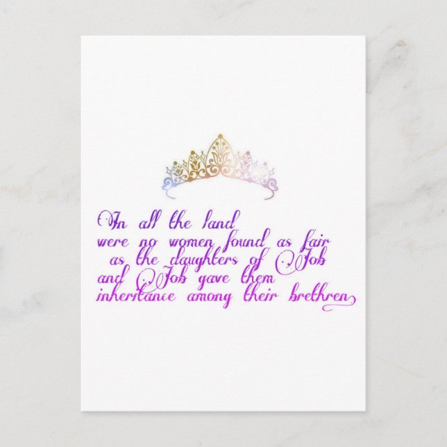As fair as the daughters of Job Postcard (Front)