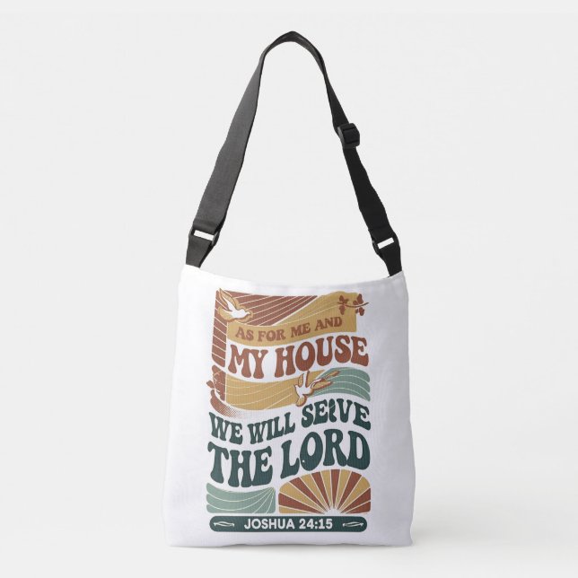 As for Me and My House" Bible Verse design Crossbody Bag (Front)