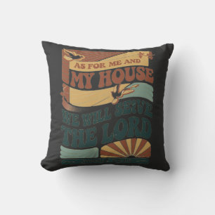As for Me and My House" Bible Verse design Cushion