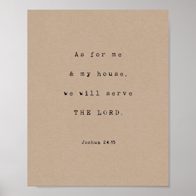 As for me and my house, THE LORD, Joshua Kraft Poster (Front)