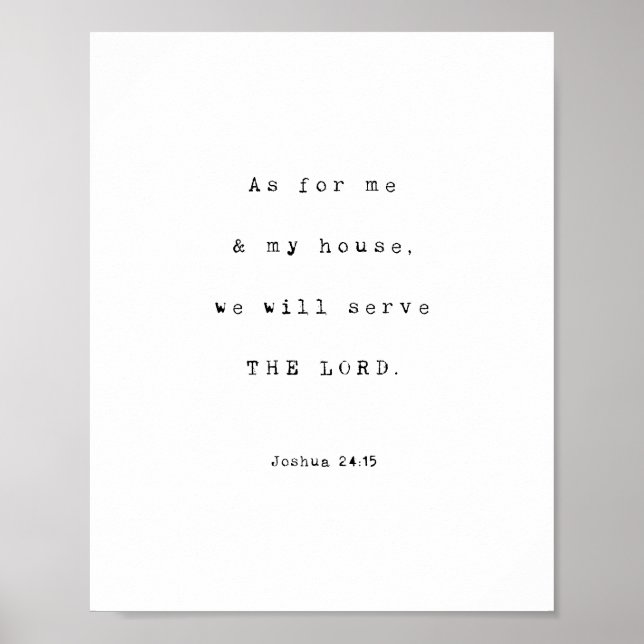 As for me and my house, THE LORD, Joshua Verse Poster (Front)