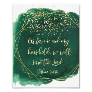 As for me and my house, Watercolor Scripture Photo Print