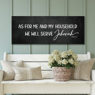 As for me and my household on Chalkboard Canvas Print