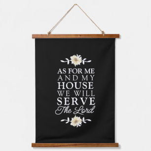 As For Me & My House Joshua 24:15 Bible Verse Hanging Tapestry