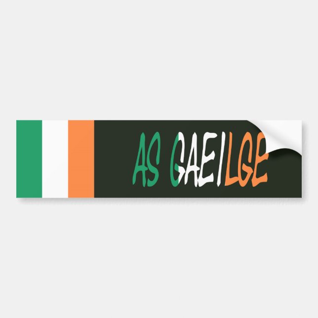 As Gaeilge Irish Flag bscnt Bumper Sticker (Front)