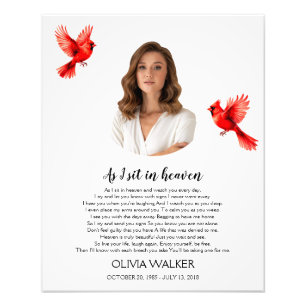 As I sit in heaven Photo Funeral Welcome Sign