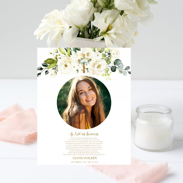 As I sit in heaven Photo Funeral Welcome Sign (Creator Uploaded)