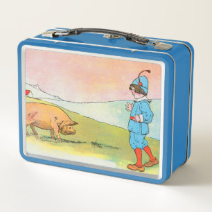 As I Went to Bonner I Met a Pig - Nursery Rhyme Metal Lunch Box