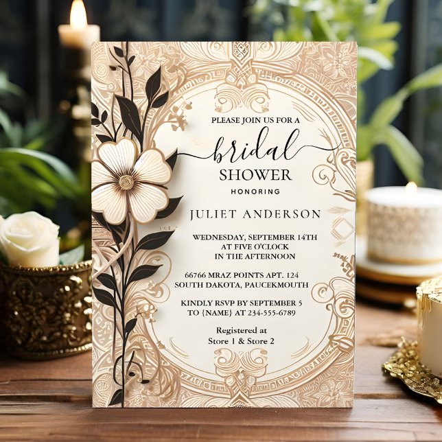 As Old English Retro Book Club Cover Bridal Shower Invitation (Creator Uploaded)