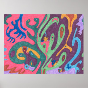 "As One" Abstract Art 24x18 Poster