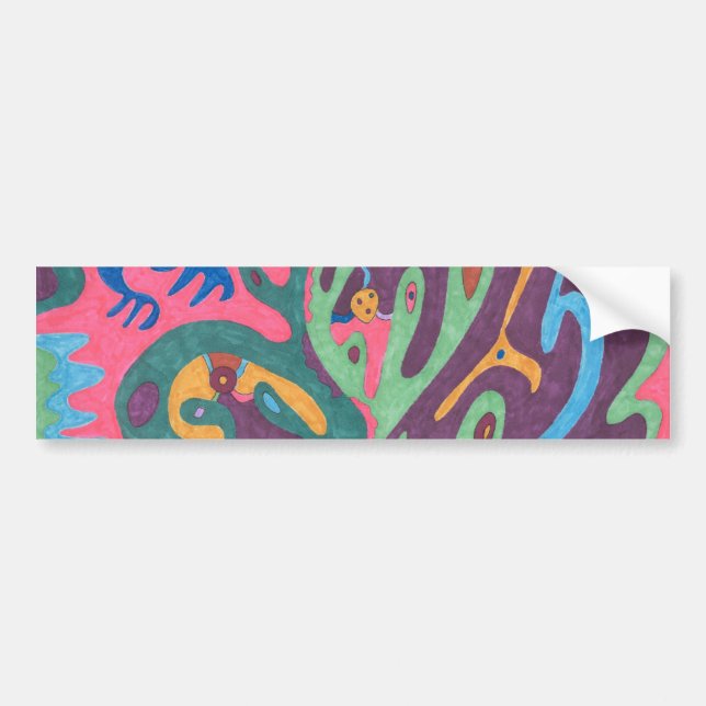 "As One" Abstract Art Bumper Sticker (Front)