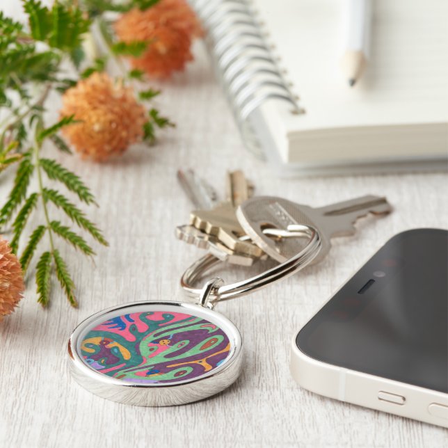 "As One" Abstract Art Key Ring (Side)