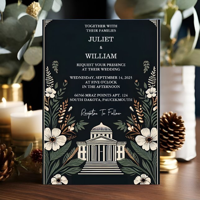 As Retro 70s 80s Fast Bold Boho Courthouse Wedding Invitation (Creator Uploaded)