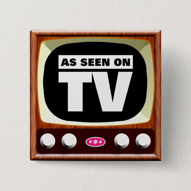 As Seen on TV - Retro TV 15 Cm Square Badge (Front)