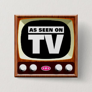 As Seen on TV - Retro TV 15 Cm Square Badge