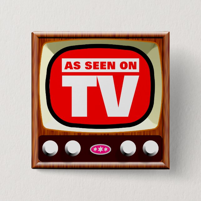 As Seen on TV - Retro TV 15 Cm Square Badge (Front)