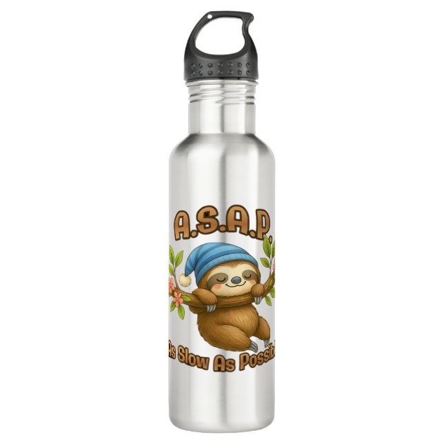 As Slow As Possible - Cute Sloth ASAP Classic T-Sh 710 Ml Water Bottle (Front)
