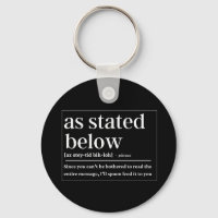 As stated below funny definition