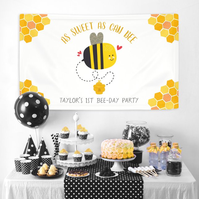 As Sweet As Can Bee Cute Kawaii Child Birthday Banner (Creator Uploaded)