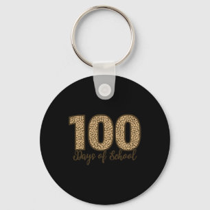 As Tees Cheetah Leopard 100 Days Of School  Key Ring