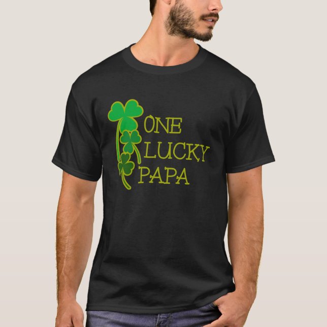AS tees Fun One Lucky Papa Shamrock St Patty Patri (Front)