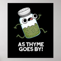 As Thyme Goes By Funny Herb Spice Pun Dark BG