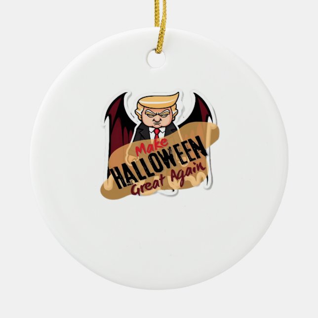 As Vampire - Make Halloween Great Again. Classic Ceramic Tree Decoration (Front)