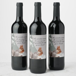 As winter weaves its snowy art, let gratitude warm wine label