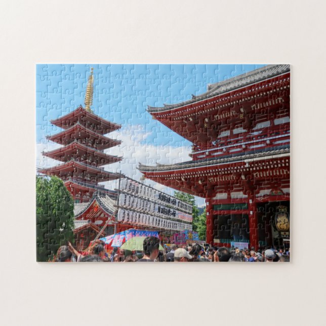 Asakusa Pagoda Sensoji Shinto shrine Tokyo Japan Jigsaw Puzzle (Horizontal)