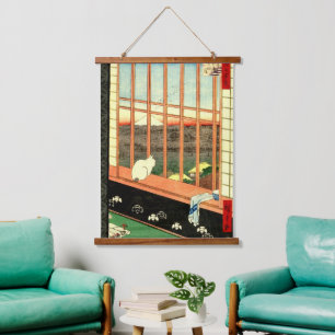 Asakusa Ricefields Utagawa Hiroshige 1857 Hanging Tapestry