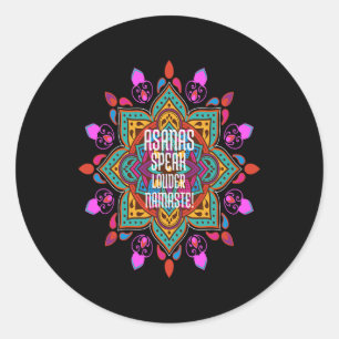 Asanas Flow Stronger With Vibrant Mandala Namaste Classic Round Sticker