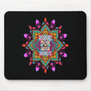 Asanas Flow Stronger With Vibrant Mandala Namaste  Mouse Pad