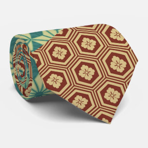 Asanoha and Kikkou Pattern Tie