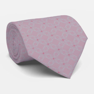 Asanoha Floral Pattern   Muted Mauve-Purple Tie