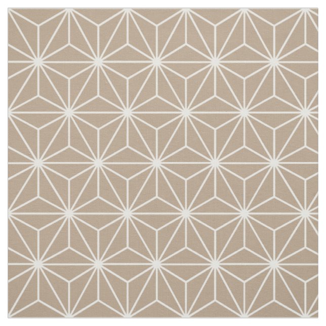 Asanoha Geometric Stars Natural Light Brown Fabric (Swatch)