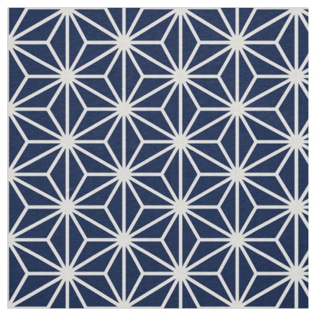 Asanoha Style - White on Dk Blue 001744 Fabric (Swatch)