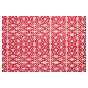 Asanoha Style - White on Red e6001c Fabric