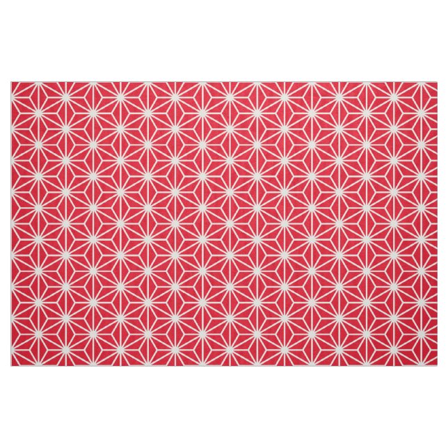 Asanoha Style - White on Red e6001c Fabric (Fat Quarter)