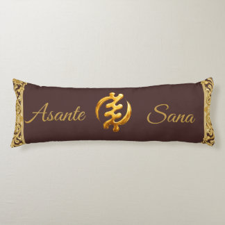 Asante Sana "Gye Nyame" Espresso Adinkra Heritage Body Cushion