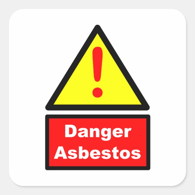 Asbestos warning square sticker (Front)